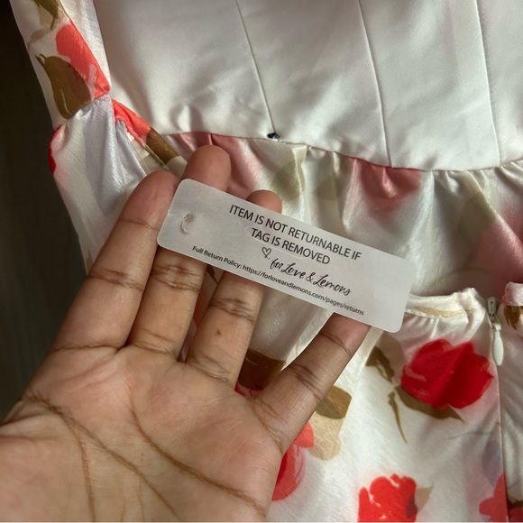 For Love & Lemons Jesse Puff Sleeve Floral Mini Dress NEW Size small - Picture 7 of 13